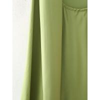 Vestido largo elegante y sexy de satén verde sin espalda para mujer, estilo halter, para fiesta. - details 11
