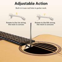 Guitarra Acústica de Adulto Guitarra Cutaway 4/4 Kit Dreadnought 41 Pulgadas de Principiante con Cuerde Afinador Cejilla Sunburst - details 26