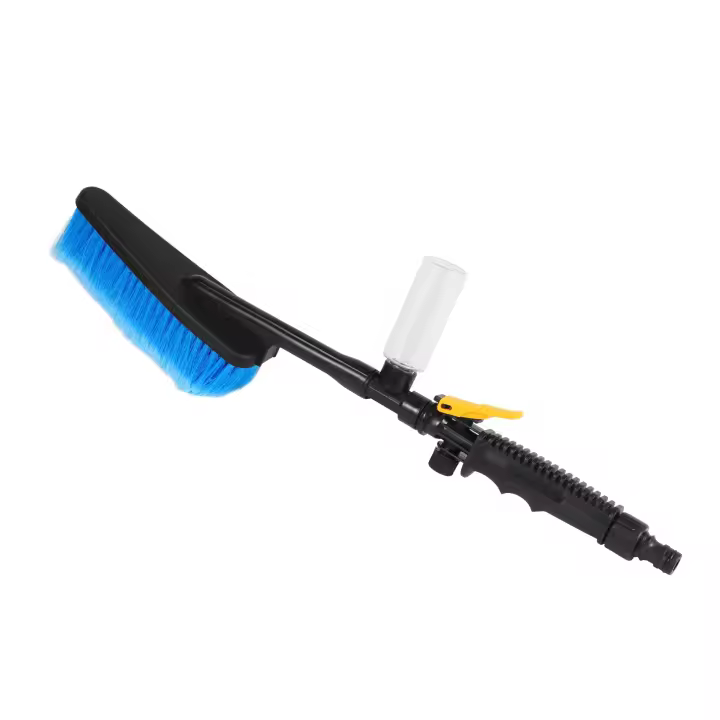 Cepillo de lavado de coches, herramienta de limpieza con pulverizador de agua, plumero de mango largo de cerdas suaves - 1