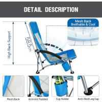Silla Plegable de Playa Portátil Bajo Camping Espalda Alta en Malla Ultraligero con Bolsa de Transporte - details 6