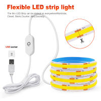 Tira de luces LED COB, atenuador táctil, cinta de diodo Flexible, 5V, USB, iluminación interior lineal, lámpara para habitación, bricolaje, TV, espejo, retroiluminación, decoración de pared - details 2