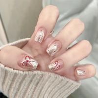 Caja de 24 piezas uñas removibles estilo corto parches uñas postizas uñas tabletas - details 34