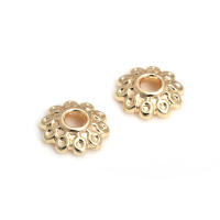 50 Uds. De cuentas redondas de latón de Color dorado de 18K, tapas de hojas de árbol y flores, suministros para hacer cuentas de joyería, accesorios Diy - details 102