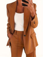 Conjunto de traje de dos piezas para Mujer, moda de Mujer abrigo pantalón set primavera verano traje de solapa - details 3
