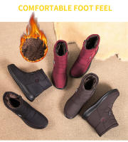 Zapatos de algodón, tacones planos bajos informales, botas de nieve de tubo corto de invierno para mujer, talla grande, zapatos para mamá - details 3