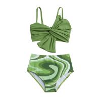 Traje de Baño de Tirantes de Cintura Alta Estilo Lazo para Niñas Prenda de Baño para Niñas 5-14 Años Traje de Baño de Moda para Mujeres - details 4