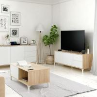 Conjunto de Muebles de Sala de Estar de Roble Canadian y Blanco Cajones, Buffet, Molo Brooklyn - details 17