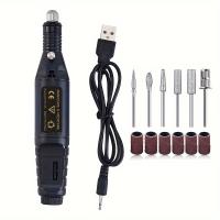 Máquina de taladro eléctrico para uñas, Pulidora portátil para manicura y pedicura con 6 puntos y bandas de lijado, USB - details 2