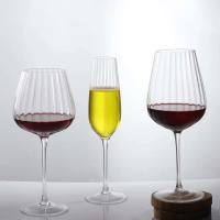 Vaso de cristal a rayas de champán y vino tinto vertical nórdico, vaso alto para uso doméstico - details 4