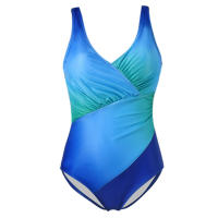 Bañador bikini arco iris desvanecimiento cambio talla grande una pieza - details 5