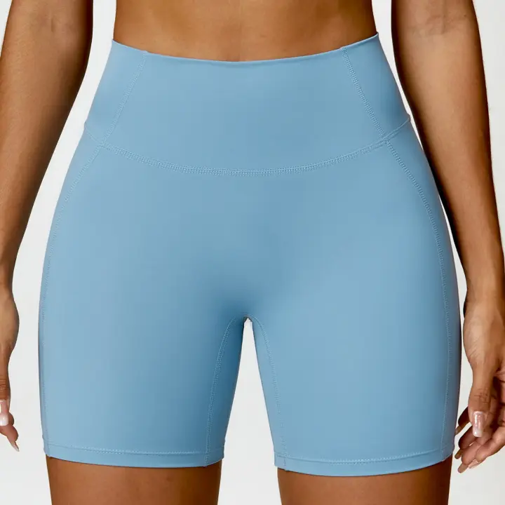 Pantalones cortos de Yoga sin costuras para mujer, mallas deportivas de LICRA de cintura alta, suaves, para gimnasio y entrenamiento - 1