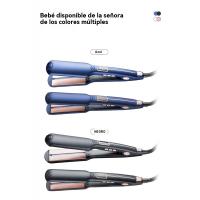 Azul clip de pelo liso ancho casa rizador de alisar el poder portapapeles esponjoso ajuste de temperatura de varias velocidades - details 6