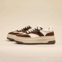 Nuevas zapatillas de deporte blancas puras con aumento de altura para mujer, zapatos de Skate de cuero de vaca Real de alta calidad con clase, informales para niñas, marca - details 10