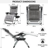 Sillón, sillón de exterior de 5 posiciones, chaise plegable con colchón, cuna plegable para acampar, sillones resistentes al aire libre - details 3