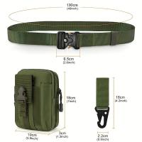 Cinturón de Deporte de Combinación con Hebilla de Serpiente Imitación para Hombres Estilo Casual y Tendencia para Actividades al Aire Libre y Turismo - details 2