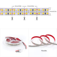 Tira de luces LED de doble fila, cinta Flexible de diodo, blanco Natural cálido, superbrillante, 12V, 24V, 2835, 5M, 240LED/m - details 2