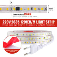 Tira de luces LED a prueba de agua, lámpara de cinta Flexible con IC, 220V de CA, IP65, 2835, 120LED/M, para decoración de armario y armario del hogar, 0,5 M-40M - details 3