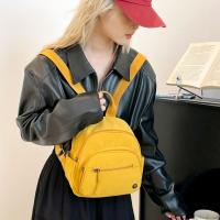 Mochila portátil de nailon para mujer, mochila informal ligera con múltiples bolsillos de Color sólido y asa impermeable - details 7