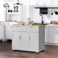 Cocina en Movimiento Mueble Auxiliar de Cocina con 2 Cajones, 3 Puertas y Barra Lateral - details 1