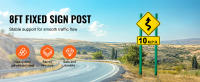 SucceBuy Poste de señalización en forma de U de 6 pies, paquete de 4 postes de cerca fijos de acero resistente verde para jardín, patio, granja o intersección de tráfico - details 0