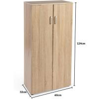 Librería de Dos Puertas Mueble auxiliar de madera 60cms de ancho, 32.5cms de profundidad, 124cms de alto Blanco - details 11