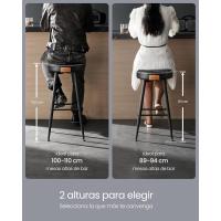 Juego de 2 Taburetes de Bar Taburetes de Cocina, Taburetes de Desayuno, Cuero Sintético con Costuras 76,2 cm de Alto, Silla Comedor, Fácil Montaje, Negro - details 22