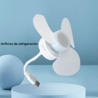 Mini ventilador portátil con control USB Bajo nivel de ruido Cabezal giratorio de 360 °   Ventilador enchufable para exteriores, interiores y habitaciones de camping - details 3
