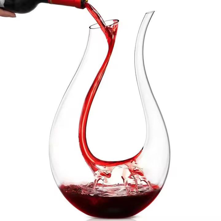 Caja de regalo de cristal en forma de U, botella de cisne, separador creativo, accesorios para vino, 600ml - 1