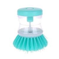 Plato para olla de lavado de cocina con relleno de líquido al presionar no daña la sartén, dispensador automático de cepillo de limpieza - details 0