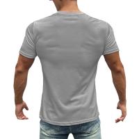 Camiseta deportiva de secado rápido para hombre, camiseta con letras estampadas, de manga corta, elástica, ligera - details 10