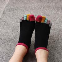 Calcetines de algodón antideslizantes y transpirables para mujer, calcetines con 5 dedos, calcetines tobilleros, calcetines con punta, calcetines de barco - details 0