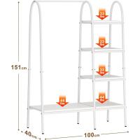 Perchero de pie para ropa con compartimentos de almacenamiento para dormitorio, entrada, percheros de pasillo, estante para ropa o perchero. - details 5