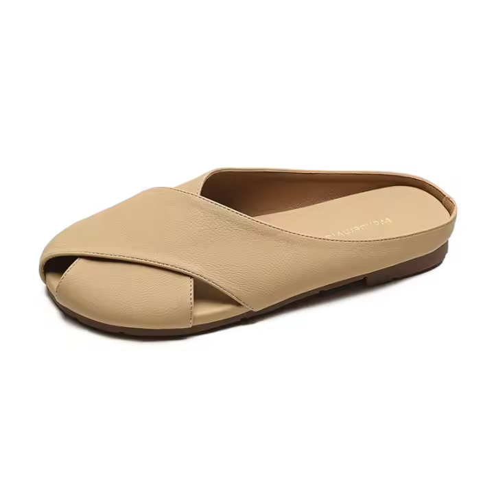 Pantuflas de Media Caña para Mujer Estilo Perezoso, Un Solo Paso, Plano, Talla Grande, Para Verano, Para Exteriores - 1