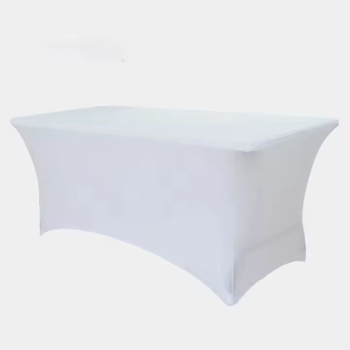 4FT6FT8FT Cola elástica Reunión Banquete de boda Mantel rectangular para mesa Mantel blanco - 1