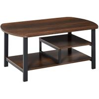 Mesa de Centro Mesa de Café con 2 Estantes para Salón Sala de Estar Dormitorio Estilo Vintage Madera 100x60x46 cm - details 0