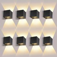 8 Piezas Aplique Pared Exterior/Interior 3000K Blanco cálido Aplique de Pared Ángulo de haz Ajustable Aplique Pared LED Impermeable - details 0
