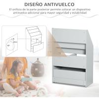 Compartimentos 2 Cubos y Cajón Móvil con 4 Ruedas Librería Infantil para Habitación de Niños - details 1