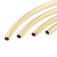 20 piezas, 25MM, 30MM, 35MM, 18K, Color dorado, latón, pulseras arqueadas lisas, tubo, suministros para fabricación de joyas, accesorios Diy - details 25