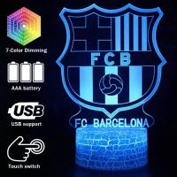 Lámpara de Escritorio de Fútbol Ilusión 3D LED Lámpara Madrid Barcelona Control Remoto 16 Colores - details 1