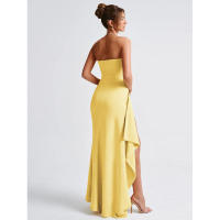 Vestido ajustado irregular con abertura lateral sexy de verano sin tirantes, nuevo y superventas de 2024 - details 2