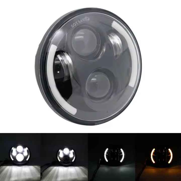 Faros LED para motocicleta y coche 5.75 pulgadas para Harley Sportster Iron 883 Dyna Triumph Street Speed Triple 5 3/4" H4 Faro Principal - 1