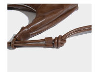 Bolso retro marrón tipo bola de masa, bolso de axila plisado premium para viajeros, nueva bolsa de sillín de moda. - details 20