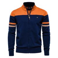2025 nuevo Otoño e Invierno 100% algodón para hombre cárdigan con cremallera Casual Patchwork moda juvenil suéteres de punto para hombres - details 2