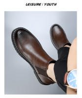 Botas Chelsea de cuero de vaca de gama alta botas de otoño e invierno de cuero genuino botas cortas británicas puntiagudas - details 22