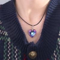 Collar de cristal de corazón Punk, colgante de corazón rojo Vintage gótico, cadena de cuerda, joyería Y2K, collares de corazón, gargantilla, accesorios de joyería - details 2