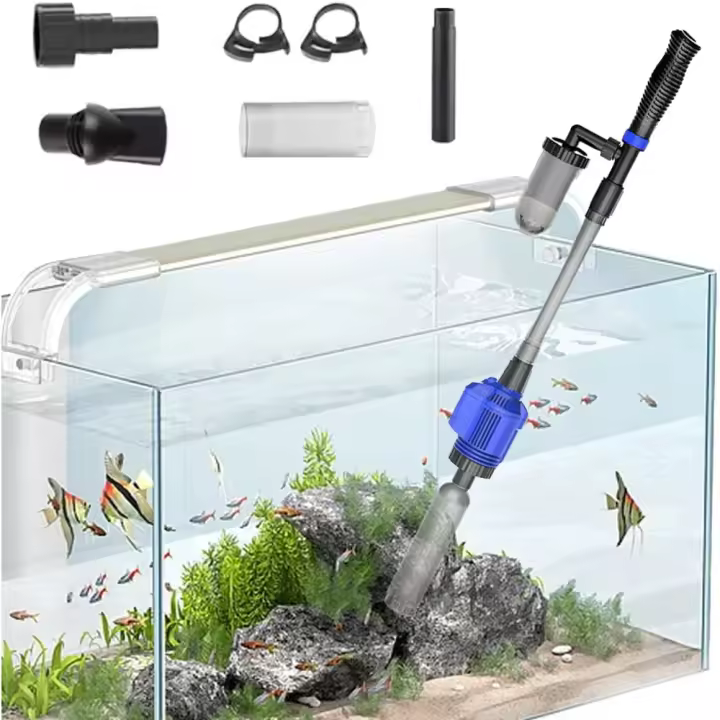 Sifonador de Agua Eléctrico para Acuario, Aspirador Automático 6en1, Cambiador de Agua para Acuarios, Limpiador de Grava - 1