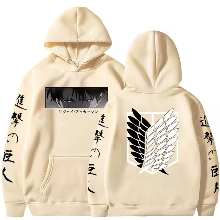 Sudadera con Capucha de Attack on Titan Levi Unisex Tallas Grandes Estampado Harajuku - 1
