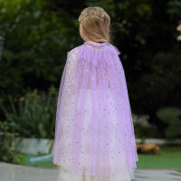Girl Costume Children Elegant Dress Cape Kids Christmas Halloween Party Supply Girl Tulle Cloak Elsa Rapunzel Cosplay Accessory - details 21