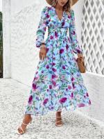 Vestido bohemio de manga larga para mujer, elegante cuello en V para vacaciones, 2025 - details 17