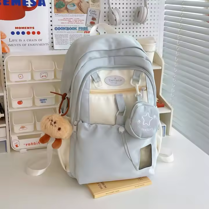 Estudiantes de secundaria, gran capacidad, mochila escolar, estrellas, apariencia, niñas, mochila, niña, linda, mochila - 1